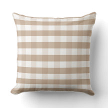 Bauernhaus Beige Gingham Karo Kariertes Keuchkisse