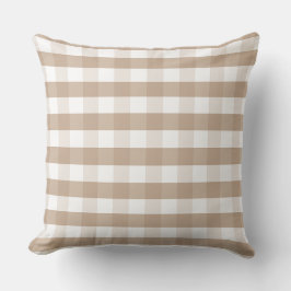 Bauernhaus Beige Gingham Karo Kariertes Keuchkisse Kissen