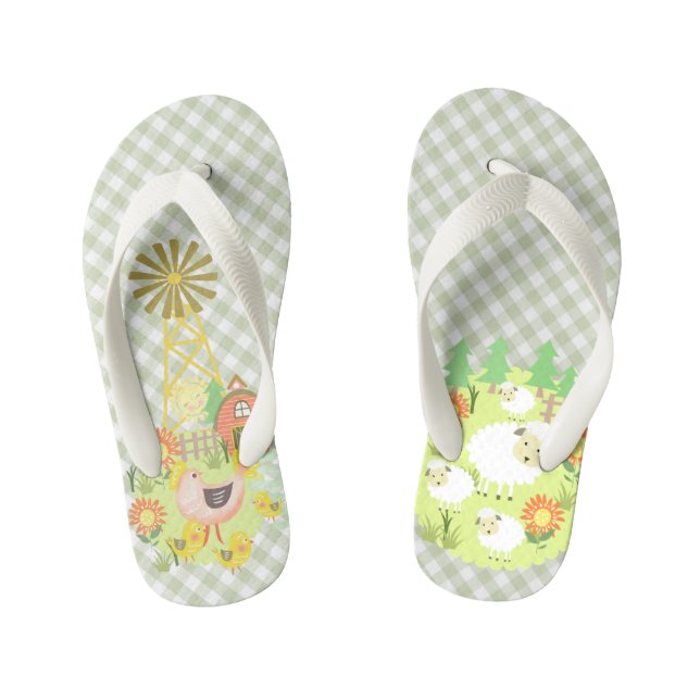 Bauernhaus Buffalo Kariert. Kid's Flip Flops (Fußbett)