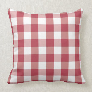Bauernhaus Buffalo Karo Kariert Red White Accent Kissen