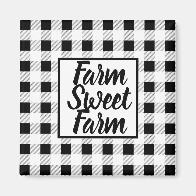 Bauernhaus Buffalo Karo Magnet (Vorne)