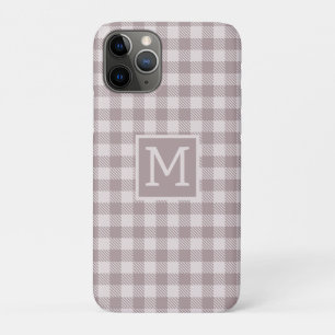 Bauernhaus Büffelkariert Beige Monogramm Case-Mate iPhone Hülle