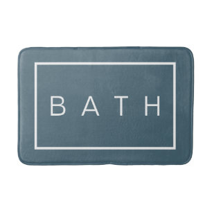 Bauernhaus Chic Blue Minimal Typografie Badematte