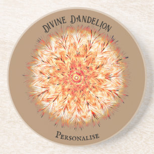Bauernhaus Dandelion Wildblume Orange Gold Getränkeuntersetzer