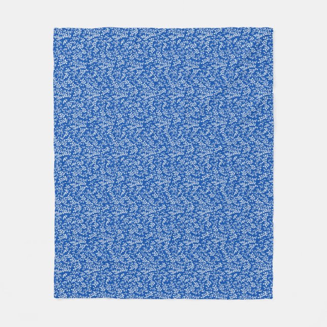 Bauernhaus einfaches Blumenmuster in blau Fleecedecke (Vorderseite)