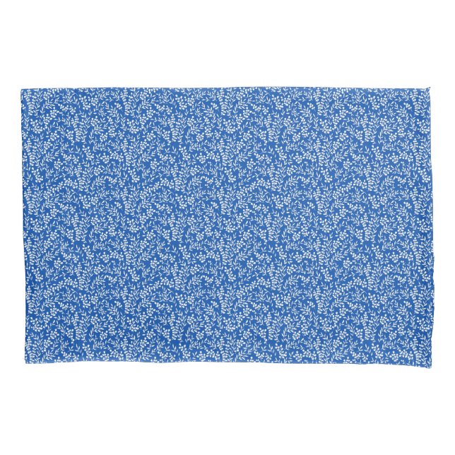 Bauernhaus einfaches Blumenmuster in blau Kissenbezug (Vorderseite)