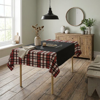 Bauernhaus-Foto Schwarz-Rot-Buffalo-Karo-Plaid Maß Tischdecke