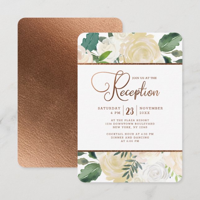 Bauernhaus Fresh Rustic Country Wedding Empfang Einladung (Vorne/Hinten)