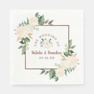 Bauernhaus Fresh Rustic Country Wedding Monogram Serviette
