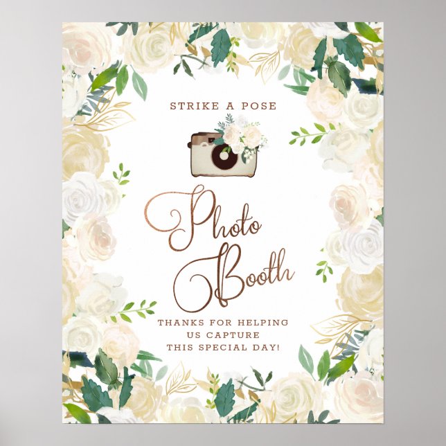 Bauernhaus Fresh Rustic Foto Booth Wedding Sign Poster (Vorne)