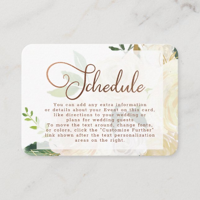 Bauernhaus Frische Rustikale Hochzeit Zeitplan Begleitkarte (Vorderseite)