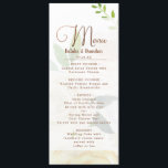 Bauernhaus Frische Rustikale Landflorale Abendesse Menükarte<br><div class="desc">Bauernhof Frische Rustikale Flora Wasserfarbe Pinselfarbene Blume Design mit Pflanzen, Weinreben, Blätter, Foliage und Kupferfolienakzenten. Feine, sanfte Farben wie Elfenbein, Weiß, Rosa und Buttergelb. Ein Hütte-Chic ist ideal für einen Frühling, einen Sommer oder eine Hochzeit im Herbst in Ihrem Haus, Bauernhof oder Scheune. Ein klassisch schabbieriger Vintager Stil romantischer Blumen...</div>