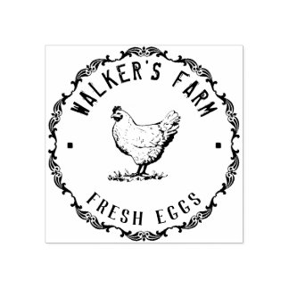 Bauernhaus Hen | Briefmarke Personalisiertes Ei Gummistempel