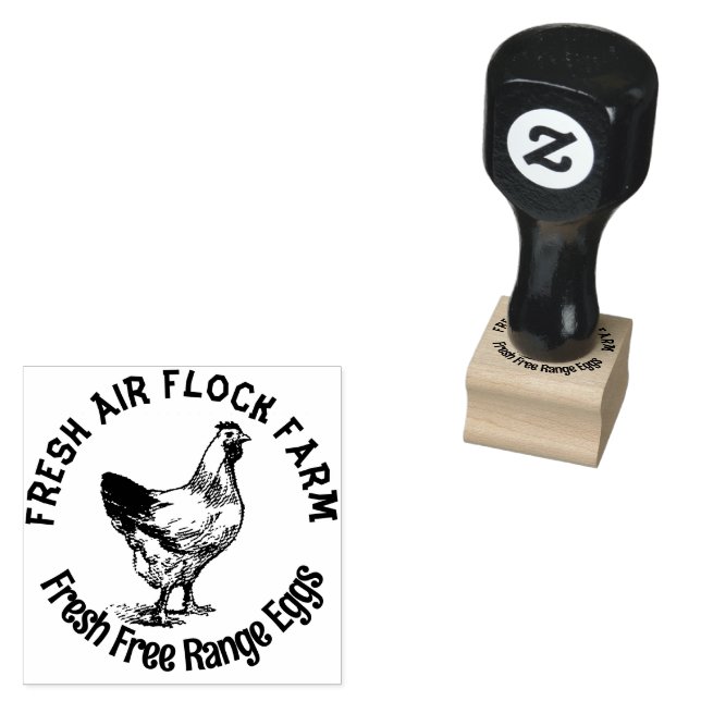 Bauernhaus Hen | Eier Gummistempel (Stempel)