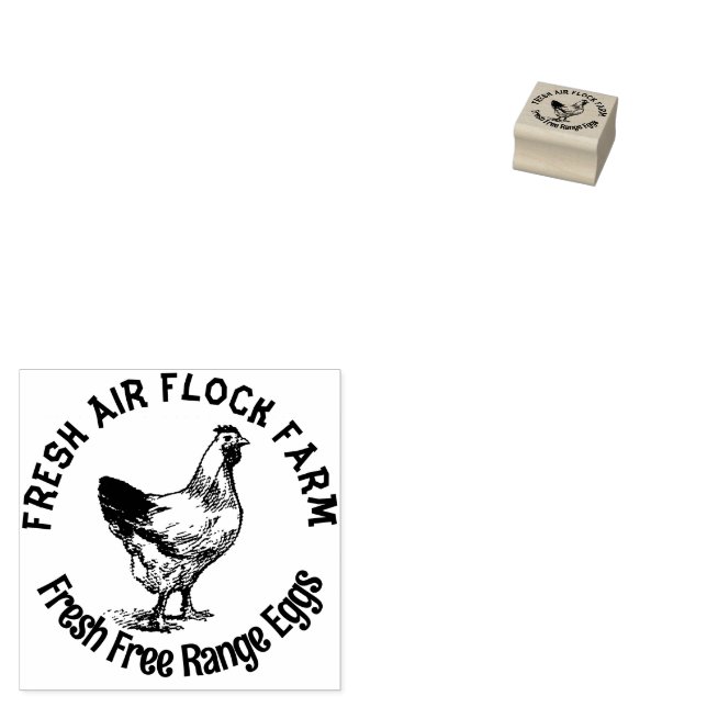 Bauernhaus Hen | Eier Gummistempel (Stempel)