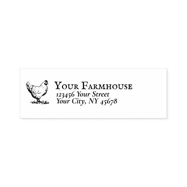 Bauernhaus Hen Logo Rücksendeadresse Vintag Permastempel (Design)