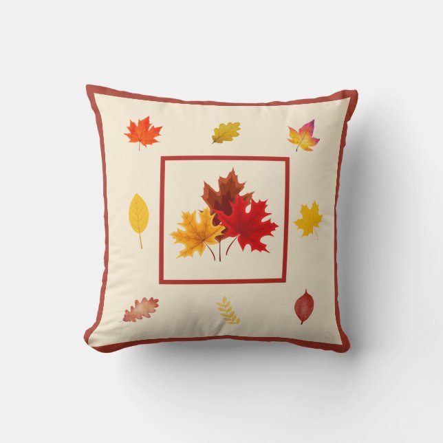 Bauernhaus Herbstdekor - Herbstlaube Design Kissen (Vorderseite)