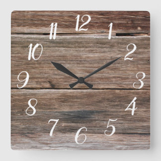 Bauernhaus-hölzerne Druck-Uhr Quadratische Wanduhr