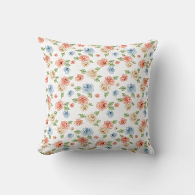 Bauernhaus Hütte Shabby Rose Accent Throw Kissen (Vorderseite)