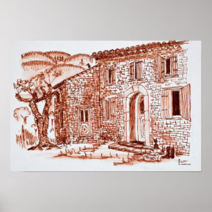 Bauernhaus in der Nähe von Grasse Provence, Fran Poster