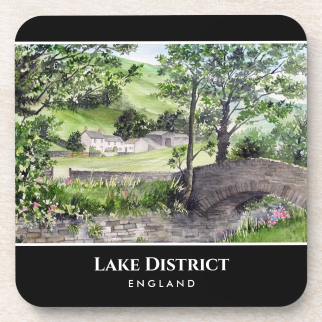 Bauernhaus in der Nähe von Thirlmere Lake District Getränkeuntersetzer (Vorderseite)
