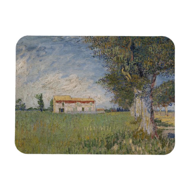 Bauernhaus in einem Wheatfield von Vincent Van Gog Magnet (Horizontal)