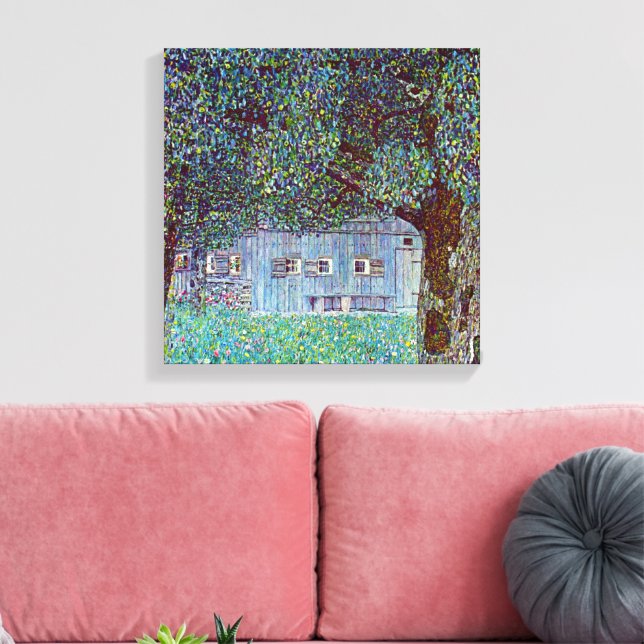 Bauernhaus in Oberösterreich bei Gustav Klimt Leinwanddruck (Insitu (Wohnzimmer))