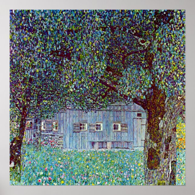 Bauernhaus in Oberösterreich bei Gustav Klimt Poster (Vorne)