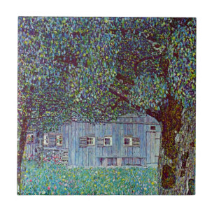 Bauernhaus in Oberösterreich von Gustav Klimt Fliese