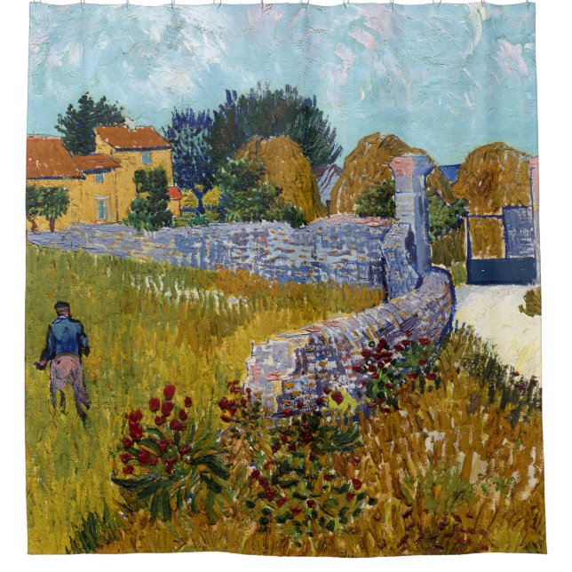Bauernhaus in Provence (1888) von Vincent Van Gogh Duschvorhang (Vorderseite)