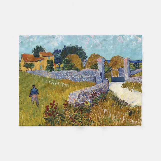 Bauernhaus in Provence (1888) von Vincent Van Gogh Fleecedecke (Vorderseite (Horizontal))