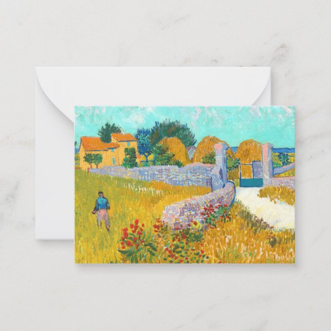 Bauernhaus in Provence, 1888 von Vincent van Gogh Mitteilungskarte (Vorderseite)