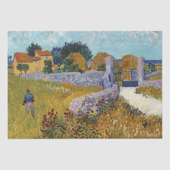 Bauernhaus in Provence (1888) von Vincent Van Gogh Seidenpapier (Vorderseite)
