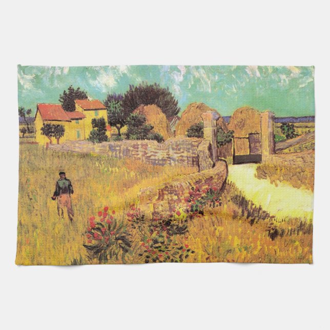 Bauernhaus in Provence von Vincent van Gogh Geschirrtuch (Horizontal)