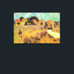 Bauernhaus in Provence von Vincent van Gogh Leinwanddruck<br><div class="desc">Das Bauernhaus in der Provence von Vincent van Gogh ist ein Vintages Post-Impressionismus mit architektonischen Malereien, die eine Landschaft mit einem Bauer in den Wiesen und einem Tor zu einem Bauernhof im Süden Frankreichs zeigen. Über den Künstler: Vincent Willem van Gogh war ein postimpressionistischer Maler, dessen Werk durch seine raue...</div>