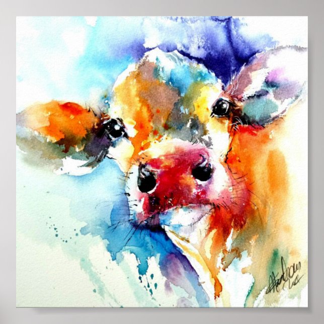 Bauernhaus Kuh von Natalie Graham - Poster (Vorne)