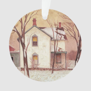 Bauernhaus Malerei von kanadischem Künstler A J Ca Ornament