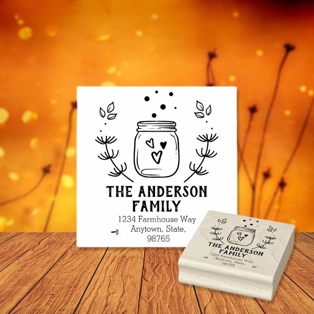 Bauernhaus Mason Jar Rücksendeadresse Gummistempel (Von Creator hochgeladen)