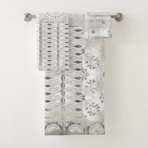 Bauernhaus-Patchwork gemischtes Fliesen-Muster Badhandtuch Set