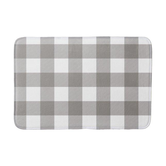 Bauernhaus Rustic Grau & White Buffalo Karierter P Badematte (Vorderseite)