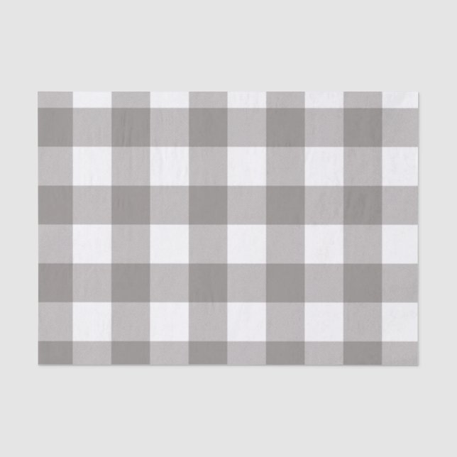 Bauernhaus Rustic Grau & White Buffalo Karierter P Seidenpapier (Vorderseite)