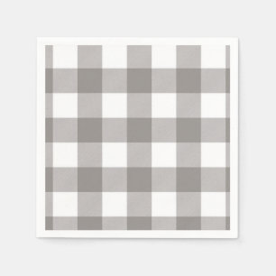 Bauernhaus Rustic Grau & White Buffalo Karierter P Serviette