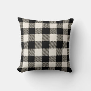 Bauernhaus Style Black Buffalo Kariertes Muster Kissen
