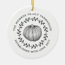 Bauernhaus Style Pumpkin Wreath Family Foto Keramikornament
