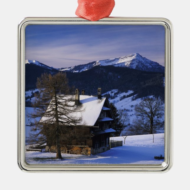 Bauernhaus und Monte Rigi und Pilatus, Silbernes Ornament (Vorne)