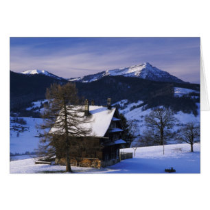 Bauernhaus und Mount Rigi und Pilatus,