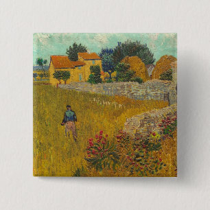 Bauernhaus Vincent van Goghs   in Provence, 1888 Button