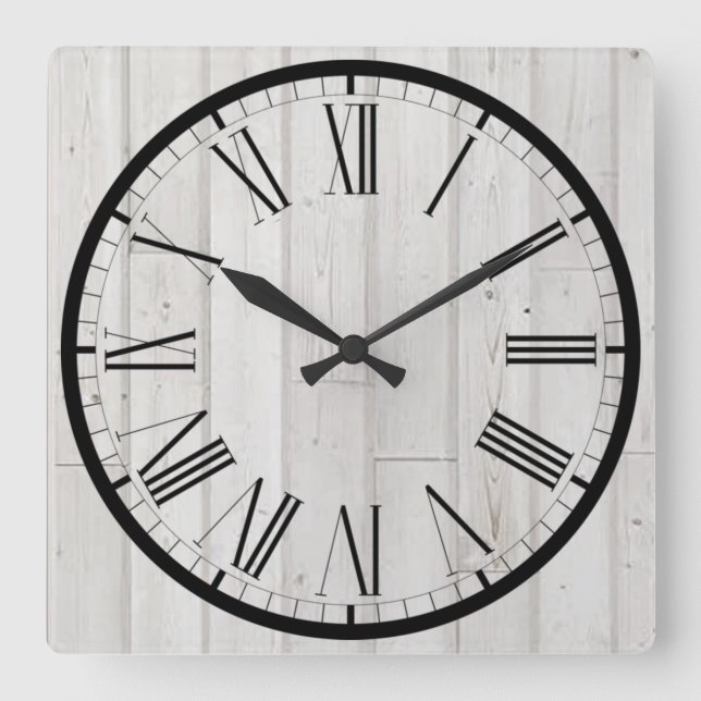 Bauernhaus-Wandleuchte für den Schiffsaussehen Quadratische Wanduhr (Vorderseite)