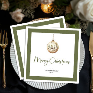 Bauernhaus-Weihnachtsball - Personalisierte Famili Serviette