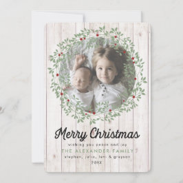 Bauernhaus Weihnachtskranz | Buffalo Karo Feiertagskarte